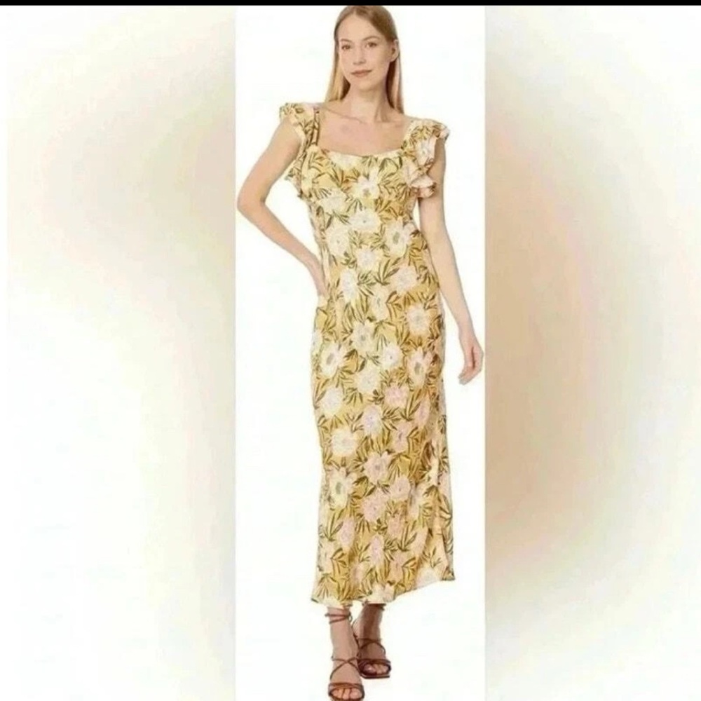 NWT Madewell Yellow Floral Angelina Maxi Sundress with Slit Size XS